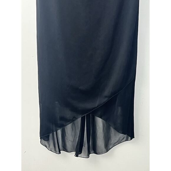 Vintage Ruby Max Empire Midi Dress Large Black Mesh Tulip Hem Whimsigoth 90s Y2K - Picture 5 of 13